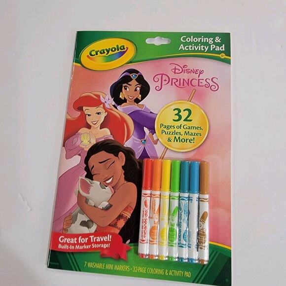 Crayola Coloring & Activity Pad : Disney Princess NEW 7 Mini Washable Markers - Picture 6 of 7